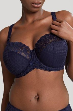 Panache Envy Underwire Stretch Lace Side Support Bra in Navy at Nordstrom, Size 32Dd