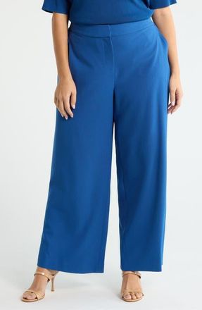 Tahari by ASL Wide Leg Pants in Riverside Blue at Nordstrom, Size 14W