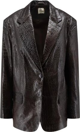 Alysi Blazer de Piel - Jackets - Mujer - Marr&oacute;n - XS