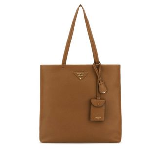 Prada Camel Leather Shopping Bag