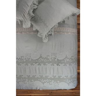 Melange Home Tabitha Linen Duvet 3-Piece Set in Grey Storm at Nordstrom Rack, Size Full/queen