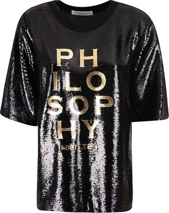 Philosophy di Lorenzo Serafini Casual Katoenen Shirt - Dames - T-shirts - Zwart - 2XS - Katoen - Tops
