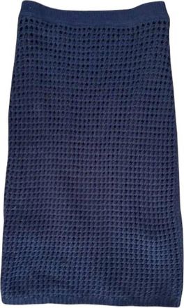 Theory Textured Crochet Skirt In Navy Blue