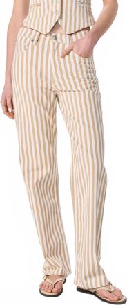 Rag & Bone Shea Relaxed Straight Leg Jeans In Tan Stripe