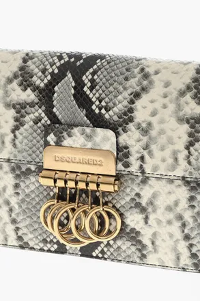 Dsquared2 Python-Effect Leather Shoulder Bag With Gold-Tone Metal Detail Dsquared2