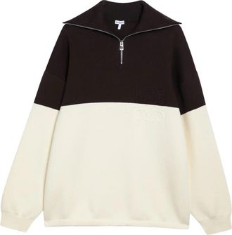 Loewe Sweatshirt met halve rits - Heren - Sweatshirts - Bruin - M - Katoen - Hoodies & sweatvesten