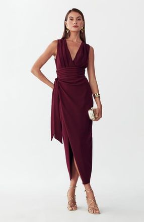 BWLDR Denny Midi Dress in Burgundy at Nordstrom, Size 8