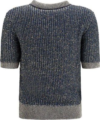Balmain Sequined Crew-Neck Sweater - Blue