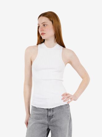 SOLOTRE Top in misto viscosa bianco