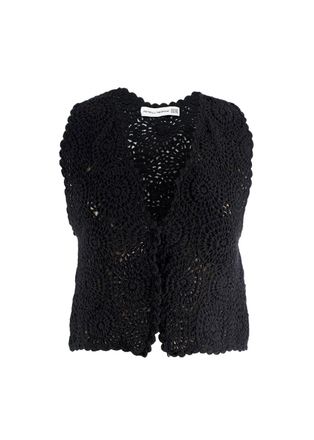 Faithfull The Brand Faithful The Brand Black Net Sustain Alejandreas Crocheted Cotton Vest Size S