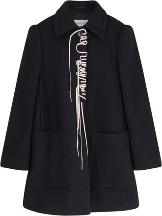 Dries Van Noten Coats Zwart - Dames - Mantel - Zwart - M - Katoen - Jassen