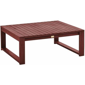 Beliani Beliani - Tavolino da caff&egrave; da giardino in legno di acacia rosso mogano 90 x 75 cm Timor ii