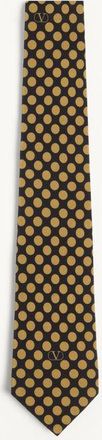 Valentino Garavani Cravatta In Seta Con Motivo Plusdepois Uomo NERO/OCRA UNI