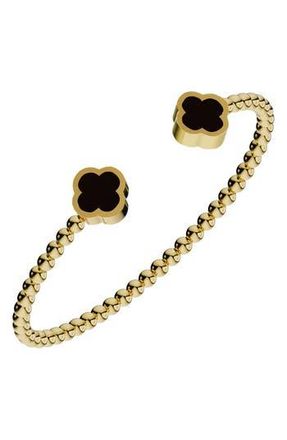 Gabi Rielle Clover Flex Cuff Bracelet in Gold/black at Nordstrom Rack