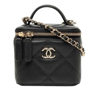 Chanel Pre-owned Quilted Caviar Leather Satchel - Dames - Pre-owned - Zwart - Maat: ONE Size Leer