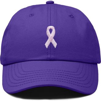 Dalix Pink Ribbon Dad Cap in Purple at Nordstrom