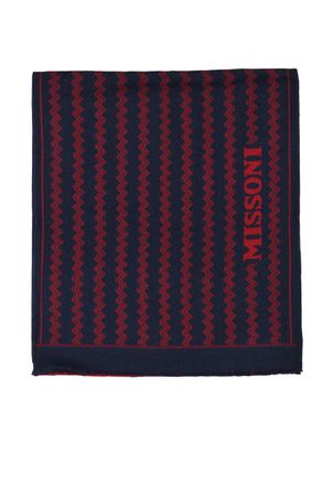 Missoni Blue Red Wool Scarf