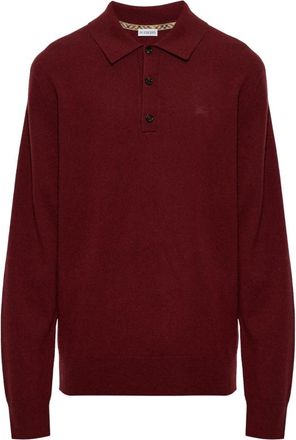Burberry Carson Cashmere Polo - Heren - Polos - Rood - L - Kasjmier - Tops