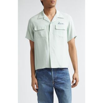 Visvim Judd Embroidered Graphic Camp Shirt in Green at Nordstrom, Size 2