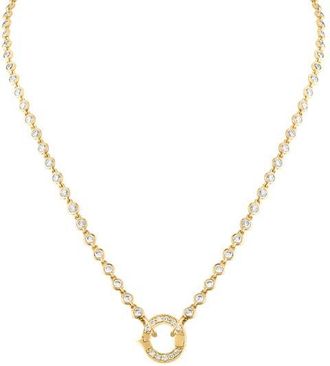 Eden Presley Diamond Bezel Front Closure Necklace in Yellow Gold/Diamond at Nordstrom, Size 22