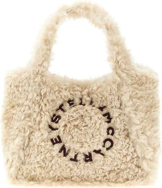 Stella McCartney Shearling Logo Shopping Bag