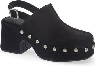 Chocolat Blu Harley Slingback Platform Clog in Black Suede at Nordstrom, Size 6.5