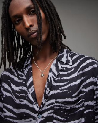 AllSaints Mens Sterling Silver Cosmo Sterling Silver Pendant Necklace, Size: One Size