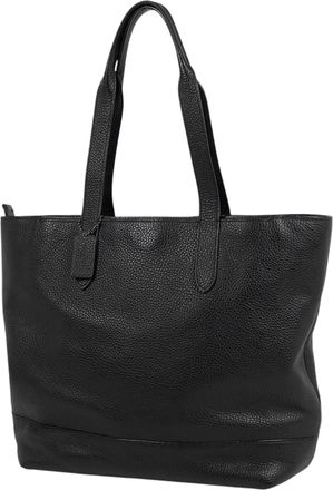 Coach Black Leather Shoulder Bag Tote Bag (Pre-Owned)