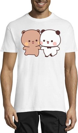 Generic Bubu Dudu Walking Crew Neck Cotton Mens T-Shirt White Medium