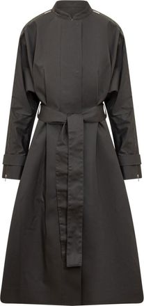 Ferragamo Black Band Collar Trench Coat
