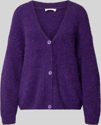 American Vintage American Vintage Cardigan mit V-Ausschnitt Modell EAST in Violett Melange, Gr&ouml;&szlig;e XS/S