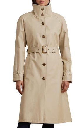 Lauren Ralph Lauren Belted Water Resistant Longline Coat in Explorer S at Nordstrom, Size X-Small