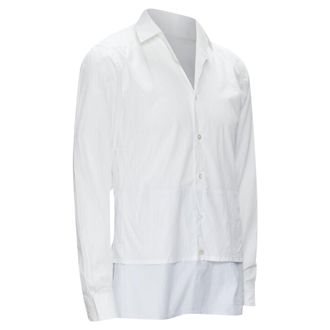 Raf Simons white extended layered hem deconstructed shirt EU44 S