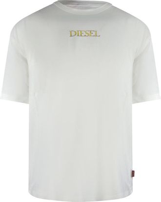 Diesel Gold Logo Wit T-shirt