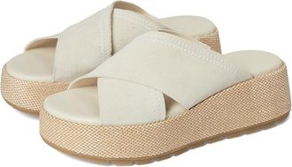 Sorel Sunpeak Platform Slide Womens Dress Sandals Chalk/Gum 16 : 8.5 B - Medium, Suede