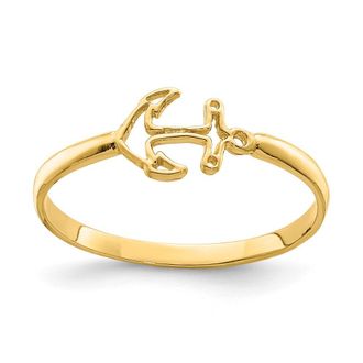 Diamond2Deal 14k Yellow Gold Polished Anchor Ring