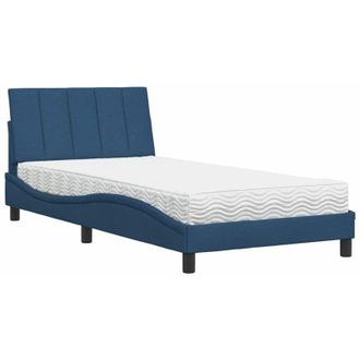vidaXL Cama Con Colch&oacute;n Tela Azul 100x200 Cm Vidaxl