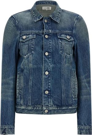 Maison Margiela Stone-Washed Denim Jacket - Dames - Spijkerjassen - Blauw - 2XS - Denim - Jassen