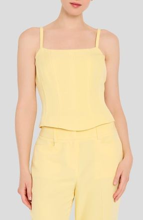 Tahari by ASL Crepe Corset Camisole in Buttercup at Nordstrom, Size 16