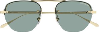 Montblanc Mb0404s Gold-Finish Metal Sunglasses with Rimless Design