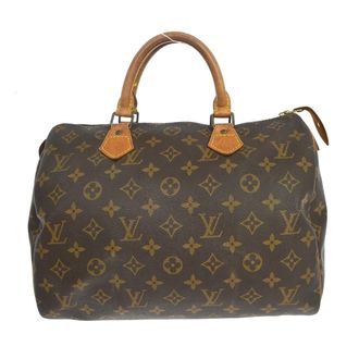 Louis Vuitton Speedy Handbag Monogram Canvas Brown Canvas Handbag (Pre-Owned)