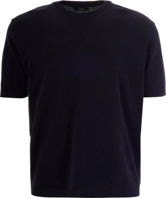Herno Katoenen gebreid T-shirt - Heren - T-shirts - Blauw - XL - Katoen - Tops