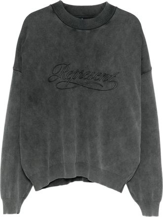 Represent Felpa con logo ricamato - Grigio