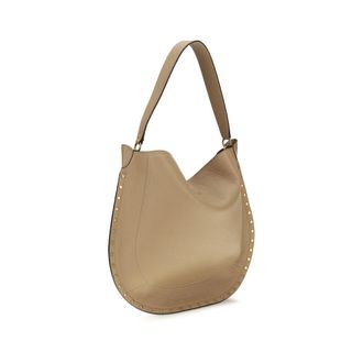 Isabel Marant Womens Beige Calf Leather Bos Taurus Shoulder Bag