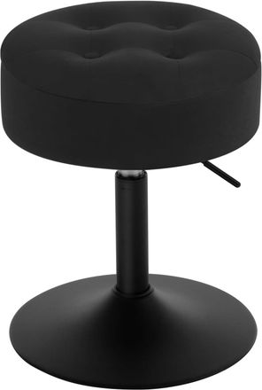 Woltu 1x Sgabello Rotondo Altezza Regolabile Sedia Da Bar Con Vano Portaoggetti Nero - Woltu