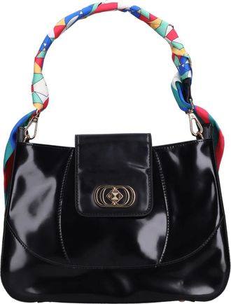 La Carrie Gloss Medium Bag - Dames - Handtassen - Zwart - ONE Size - Leer - Tassen