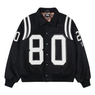 St&uuml;ssy 80 Wool Varsity Jacket Black 115713
