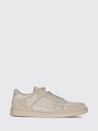 Amiri Skel Low-Top Calfskin Sneakers with Perforated Toe and Printed Logo