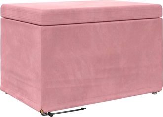 vidaXL Pouf Rosa 61 X 41 X 40 Cm Velluto E Legno Ingegnerizzato Vidaxl