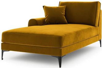 BLOOMINGLOFT Chaiselongue Madara mit Samtbezug - Senfgelb